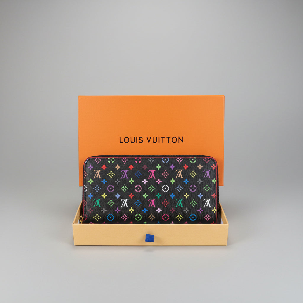 Louis Vuitton Monogram Multicolore Zippy Wallet — Black