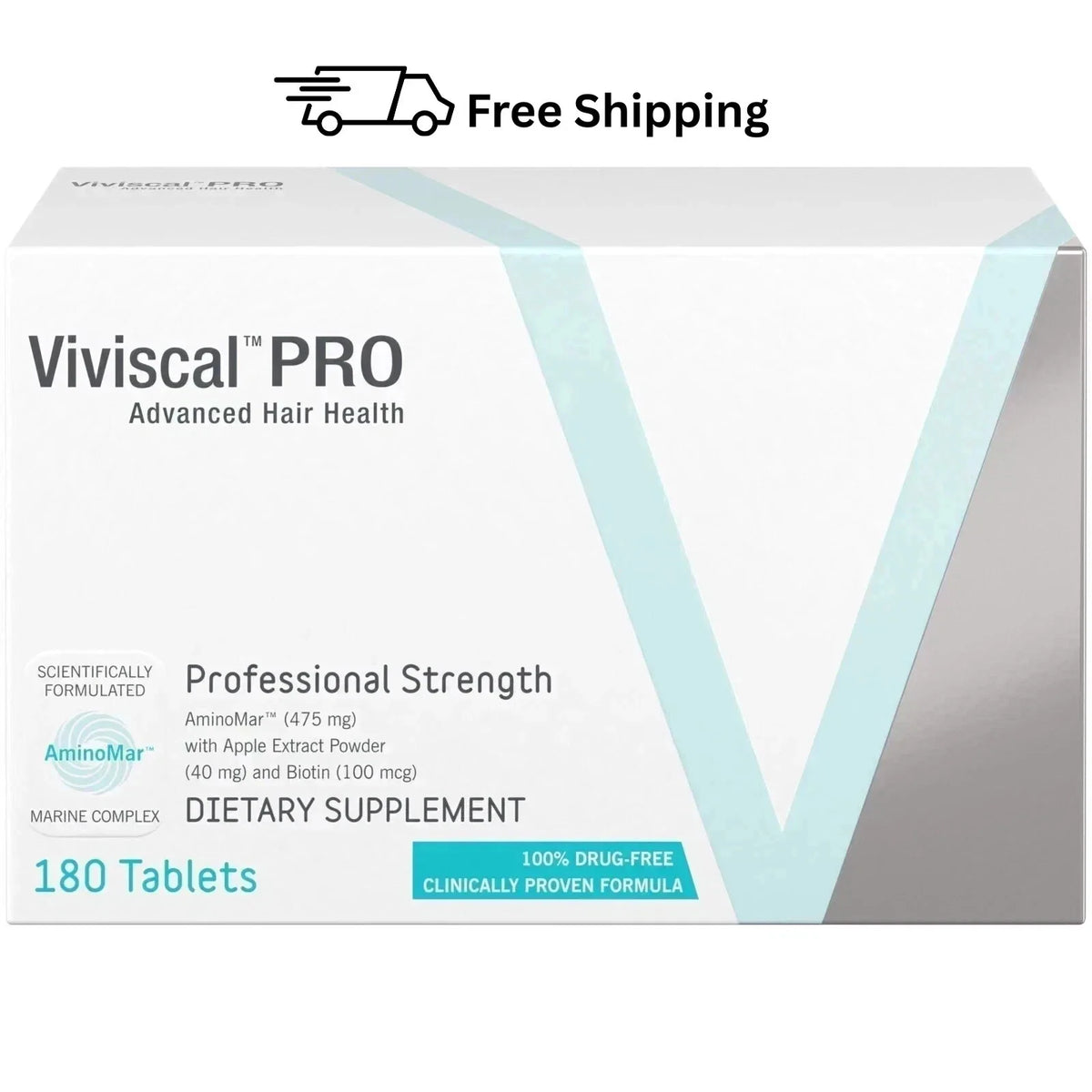 Pack of 2 Viviscal PRO Advance Hair Growth Supplement 180 Tablets Exp 08/2027