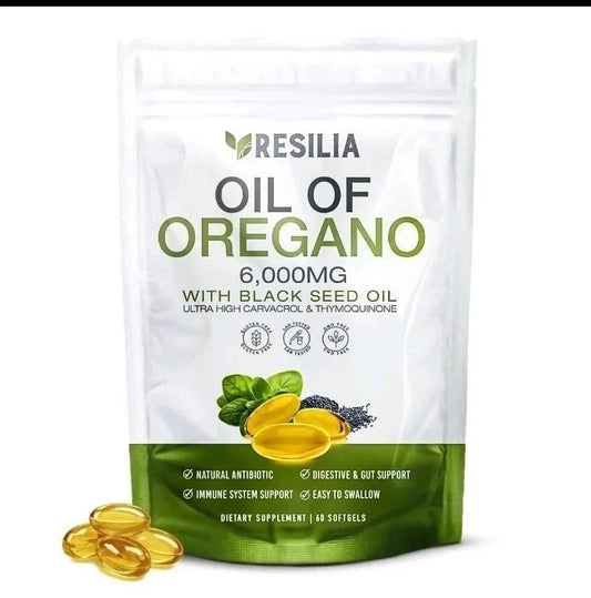 Pack of 2 Resilia Oil of Oregano 6000mg with Black Seed Oil Softgels – 60 Capsules