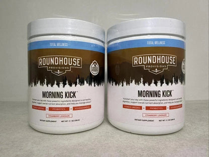 2-PACK ROUNDHOUSE PROVISIONS MORNING KICK-DIGESTIVE POWDER-FREE SHIPPING
