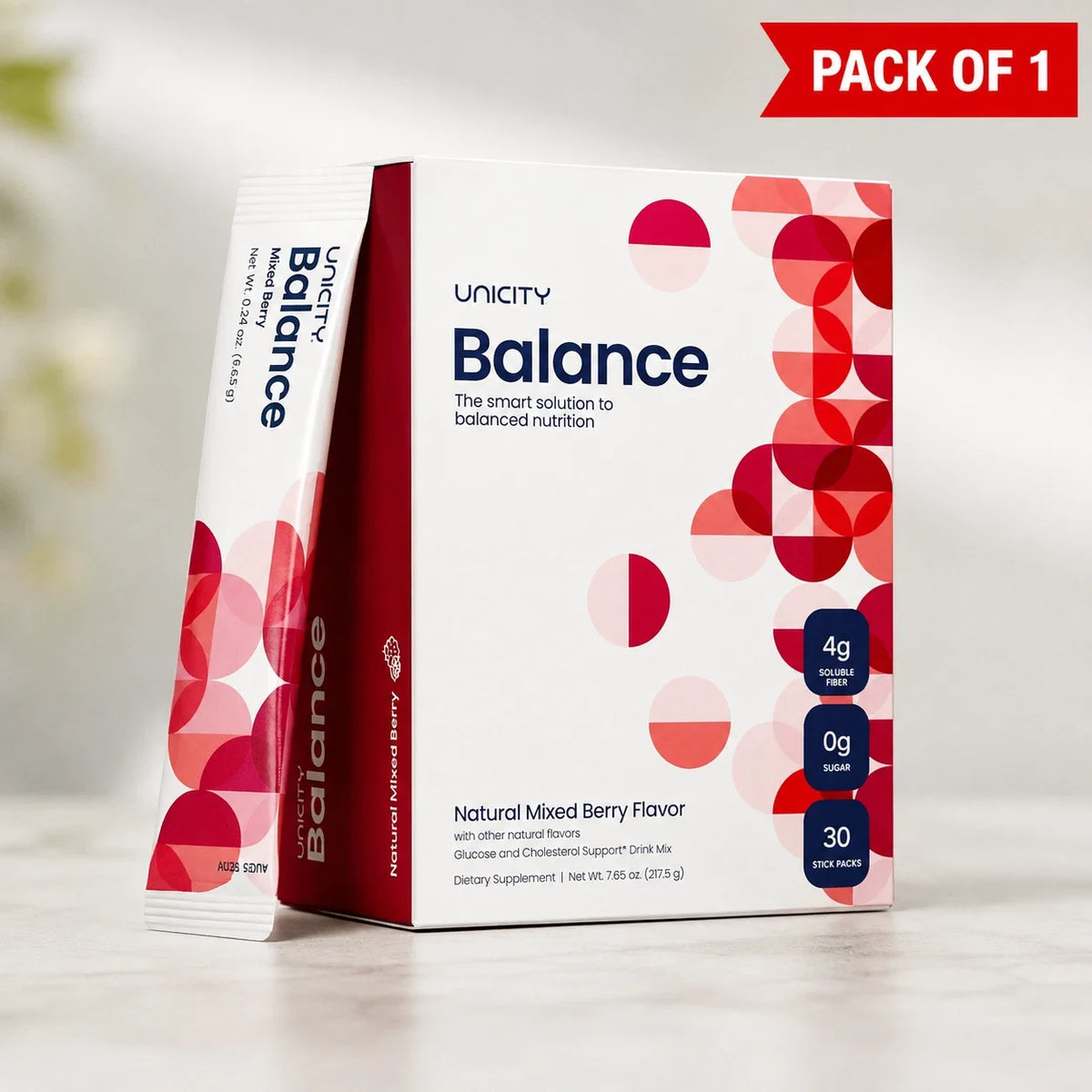 Unicity Balance Natural Mixed Berry Flavor - 30 Stick Packs