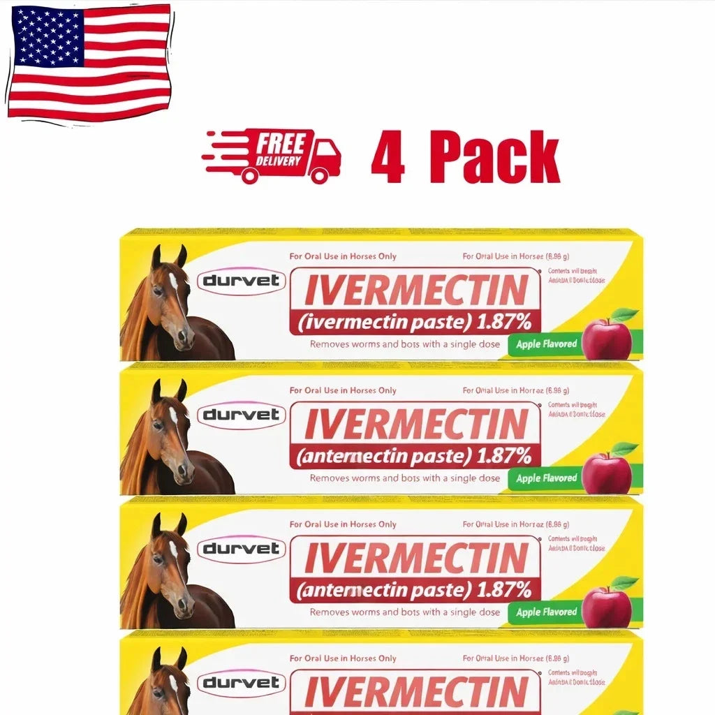 4 Pack New Paste Horse Dewormer Apple Flavor Exp 10/27 Free Shipping USA