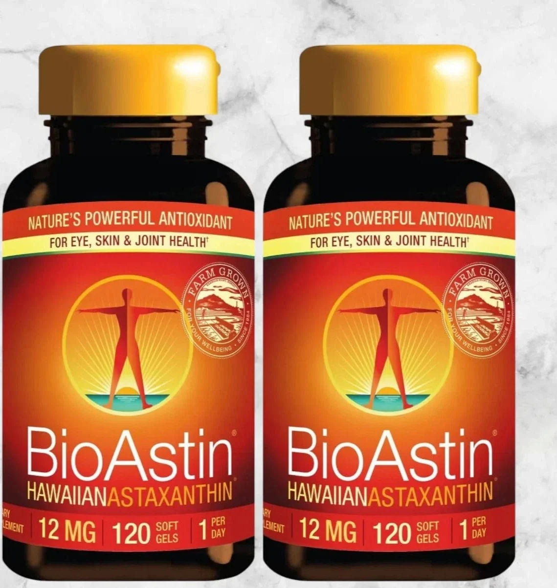 NEW BioAstin Hawaiian Astaxanthin 12 mg., 2 x 120 Soft Gels
