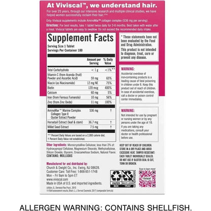 Viviscal Professional Hair Supplement Growth Tablets for Women 180